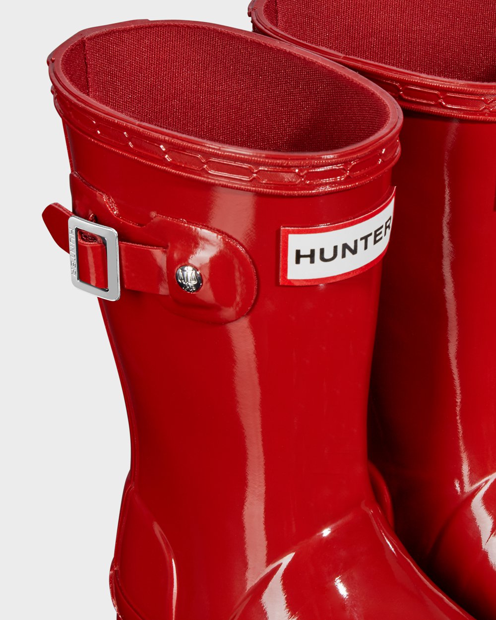 Kids Hunter Original Little Gloss | Rain Boots Red | NZ-30157-LXFN